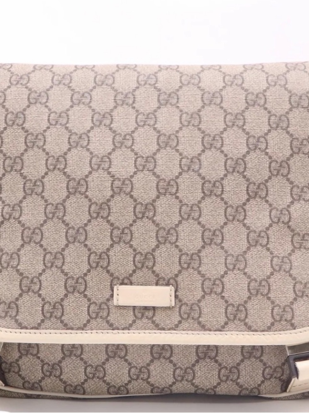 Pre owned Gucci Beige Monogram Crossbody Bag with Cream Trim